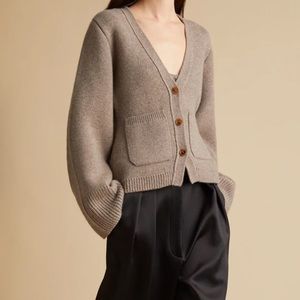 NWT KHAITE SCARLET CARDIGAN BARLEY SIZE M